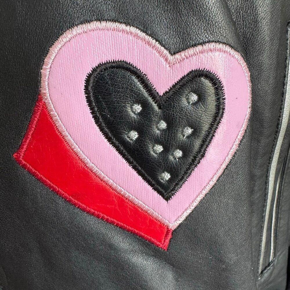 Barbie Custom Embroidered Glam Graphic Leather Jacket With Faux Fur Hood - Picture 6 of 13